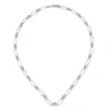 Pendants Vintage Ladies Moissanite Necklace 4.5mm Round D Color Diamond Silver Plated 18k Gold Paper Clip Chain