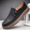 Spring Mens Loafers High Quality Flat Sole Real Leather Outdoor Oxford Comfortable Massage Soles Casual Shoes 240129
