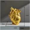 花瓶の置物樹脂解剖学的ハートフラワーポット花瓶の乾燥花の容器鍋形状のスケプトール家の装飾ドロップ配達庭otspg