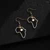 Dangle Earrings High Quality Hollow Africa Map For Women Girls Stainless Steel Love Heart Ear Jewelry Party Wedding Gift In