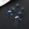 Dangle Earrings Hollow Out Round Flower Vintage Tassel for Women 3 Colour