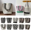 Evening Bags Knitted Shoulder Bag Casual Geometric Pattern Large Capacity Tote Reusable Handbags Women Girls