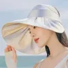 Casquettes de balle plissées Chic vide haut Protection solaire dame chapeau léger femmes casquette Protection du visage approvisionnement extérieur