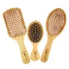 6Pcs Wood Combs Set Healthy Paddle Scalp Hairbrush Bamboo Cushion Head Massage Brush Hair Care Drop 240117