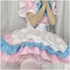 Robes décontractées de base Femmes Belle Maid Cosplay Costume Sweet Lolita Robe À Manches Longues Serveur Fête Mignon Japonais Français Tenue Dro Dhtup