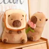 Capybara förvandlas till bröd okorn plysch leksaker härliga tecknade djur fyllda dockor semester gåva heminredning soffa plysch kuddar 240202