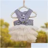 Dog Apparel Summer Stripe Suspender Mesh Skirt Fashion Pet Cake Dress Cute Clothes Cat Products Drop Delivery Home Garden Supplies Dhktm