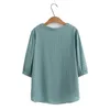 Plus Size Women Blouses Summer Short Sleeve Lyocell Tops Loose Tees Oversized Curve Clothes S52-8200 240202