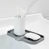 Table Mats Sink Silicone Tray With Drain Soap Sponge Storage Holder Countertop Scrubber Brush Rack Kitchen Organizer