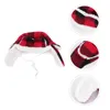 Odzież dla psa 1PC Plush Beret Hat Pet z regulowanym nakryciem głowy (czarny czerwony)