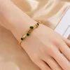 Bracelet DIEYURO 316L acier inoxydable coeur vert blanc rose Zircon bracelets pour femme mode poignet bijoux dame cadeau de vacances