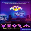 Lampy ścienne 10pcs Aplikacja zdalna sterowanie RGB LED Heksagonalna lampa wewnętrzna nocna światło komputerowe grę lampa gier