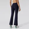 AL Yoga Flare Leggings High-Waist Flutter Legging Damen Split-Saum High-End Bootcut Hose Hip-Lifting Stretch zeigt Beine Slim-Fit Belüftung Kick-Back Gym Hose