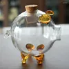 Storage Bottles Lovely Pig Glass Jar Small Wishing Bottle Gold Bean Borosilicate Honey Return Gifts