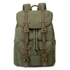 Backpack Rucksack Men Outdoor Canvas Laptop Bag 15 Inches Hiking Camping Retro Style Backpacks