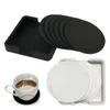 Table Mats 7pcs Non-slip Silicone Drinking Set Holder Cup Mat Drink Mug Placemat Home Decor