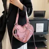 Sacs de soirée Dames en vente 2024 Haute qualité en forme de coeur Design PU Zipper Sac à bandoulière pour femmes Advanced Sense Sac à main polyvalent