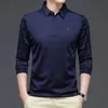 Ymwmhu mode solide Polo hommes mode coréenne vêtements à manches longues coupe décontractée mince homme Polo bouton col hauts 240126