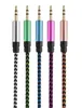 Car O Aux Kabel przedłużenia Nylon Braided 3ft 1M Połączowe podnośnik stereo stereo gniazda 3,5 mm męski ołów na smartfon7768252