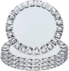 Plates Charger Bulk Set Of 4 Silver Mirrored Glass Place Settings