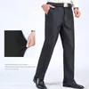 Pantaloni da uomo a vita alta Pantaloni da uomo estivi di qualità Pantaloni da lavoro dritti da autunno Pantaloni classici di grandi dimensioni formali YYQWSJ 240201