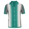 Polos pour hommes 2024 Vêtements d'été Hommes Casual Business Tricoté Polos Polos Mâle Mode Patchwork Contraste Couleur Tricots T-shirts
