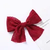 Hair Accessories 2PC Baby Girls Lace Bow-knot Hairpin Cute Solid Color Clips Autumn Winter Student Korean Headwear