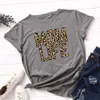 21 color Mom Life Leopard Print Women Summer T-shirts Graphic Harajuku Tees Female Short Sleeve Round Neck Aesthetic Vintage Tshirts Tops C0220