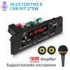 10W MP3 Kodlayıcı Kartı Kablosuz Bluetooth 5V Araba Ses Oynatıcı Aux USB TF FM Radyo Modülü Destek Karaoke Mikrofon
