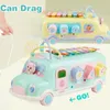 Kids Muziek Bus Speelgoed Instrument Xylofoon Piano Mooie Kralen Blokken Sorteren Leren Educatief Baby Voor Kinderen 240124