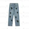 Designer Jeans da uomo ch Jeans Trend da donna Retro lusso lavato per fare vecchi jeans ricamati con stampa incrociata Jeans da uomo casual semplici larghi con gamba dritta sanscrito CH