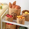 Storage Bags Cartoon Waterproof Kraft Paper Bag Reuseable Multifunction Home Flower Succulents Plant Pot Holder Kitchen Food