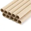 Palha de papel biodegradável descartável de MZL Eco-friendly 6 * 200 MM Nature Brown 100% Palha de fibra de bambu perfeita para piqueniques, festas e celebrações festivas