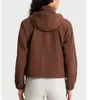 Aktif Gömlekler 2024 Su geçirmez Kadınlar Yoga Spor Uzun Kollu Sweatshirt Hoode Uzun kollu kapüşonlu ceket