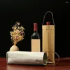 Storage Bags Vintage Wine Gift Bag Waterproof Washed Kraft Paper Bottle Eco-friendly Shopping Travel Reusable Tote