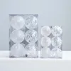 パーティーの装飾6PCS透明なプラスチッククリスマスボールホワイトスノーボール装飾品粉砕XMASTREEデコレーションハンギングボーブル5.5cm