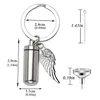 Sleutelringen gepersonaliseerde cilinder met vleugelpoot crematie urn sleutelhanger hanger gedenkteken as sleutelhanger aandenken sieraden cadeau voor vrouwen Otqru