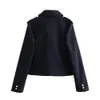 UNIZERA 2023 Autumnwinter Product Women's Fashion Casual Gold Buckle Soft Polo Jacket Coat 240122