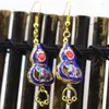 Boucles d'oreilles pendantes Style bohémien, gourde cloisonnée couleur or pour femmes, Design Unique, cadeau à la mode, bijoux B3101, 14 21mm