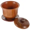 Juegos de té Taza de té natural Juego de cuencos prácticos Vintage Decorativo De madera Durable Tradicional