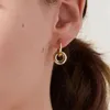 Boucles d'oreilles pendantes en or 2024, Double anneau plaqué cuivre 14K, Texture réelle, polissage, oreilles réglables, fabricants, vente en gros