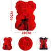 2540cm mother Valentines Day gift home decoration foam rose bear with a box of girlfriend artificial flowers 240122