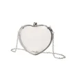 2023 New Banquet Bag Acrylic Mini Love Hand Bag Transparent Chain Crossbody Special 240207