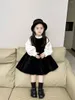 Jackor Girls 'Autumn Velvet Dress Girl Girl Baby Tank Top Skirt Set Bubble Sleeve Shirt Winter Jacket Kids Girls Girls