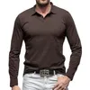 Erkek Polos Moda İlkbahar ve Sonbahar Günlük Uzun Kollu Düğme Katı Ekstra Büyük Erkekler Kısa Scrub Ceket Paketi Tişört