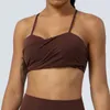 Yoga Outfit Vrouwen Sexy Rugbeha Effen Kleur Naakt Gevoel Sportondergoed Verzameld Push Up Gym Running Crop Top Vrouwelijke sportkleding