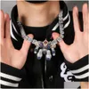 Hänge halsband tecknad film isad ut halsband män hip hop smycken hög kvalitet 3d robot droppleveranshängen dhw6b