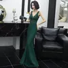 فساتين غير رسمية الصيف للحفلة 2024 الموضة مثير النساء الأنيقة v-neck Sparkle Mermaid Bodycon Maxi Vestidos de Fiesta Noche