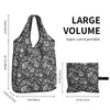 Shopping Bags Kawaii Printed Bandana Paisley Pattern Tote Portable Shoulder Shopper Handbag