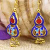 Boucles d'oreilles pendantes Style bohémien, gourde cloisonnée couleur or pour femmes, Design Unique, cadeau à la mode, bijoux B3101, 14 21mm